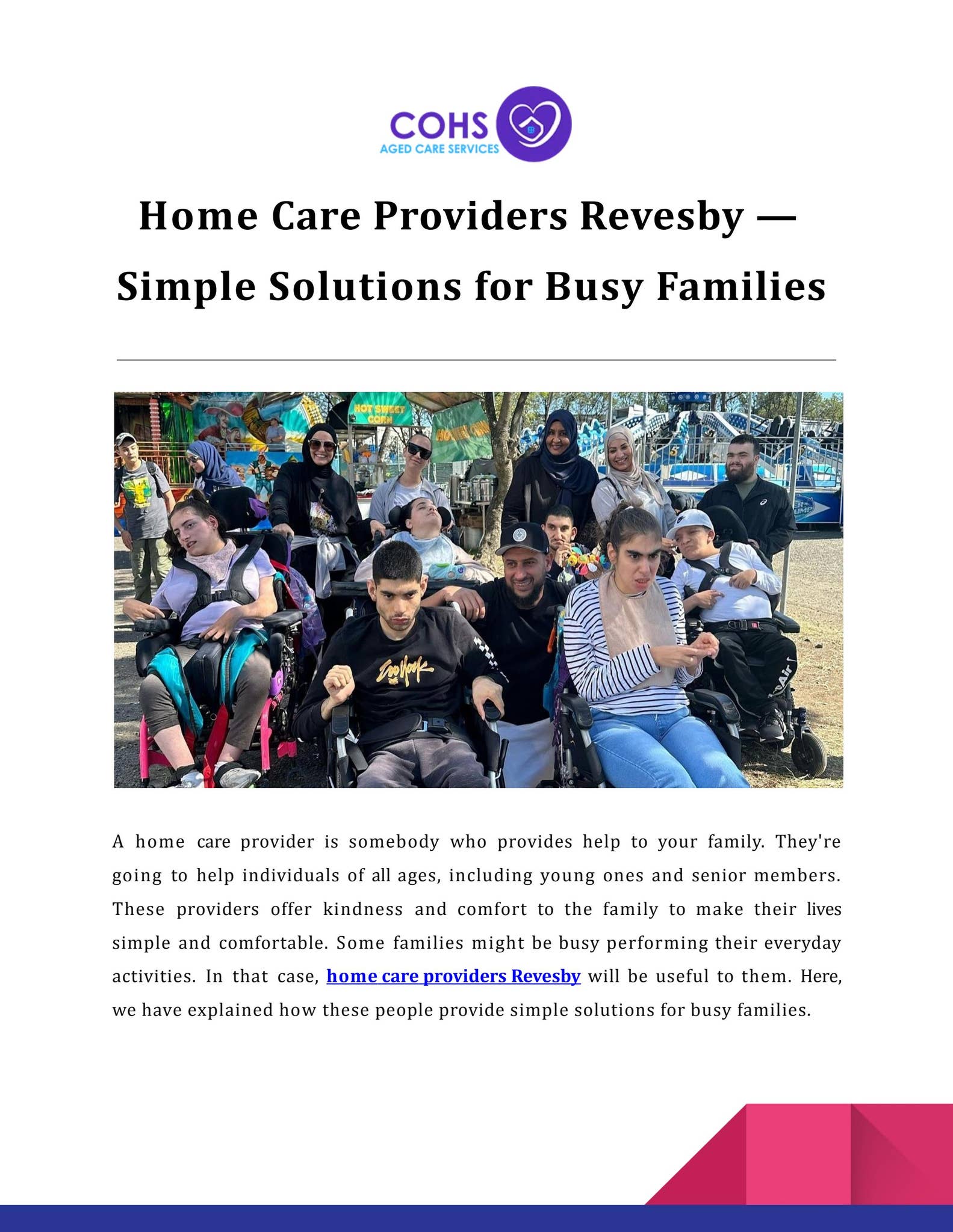 Home Care Providers Revesby — Simple Solutions for Busy Families by Circle of Hope (Aged Care) - Issuu