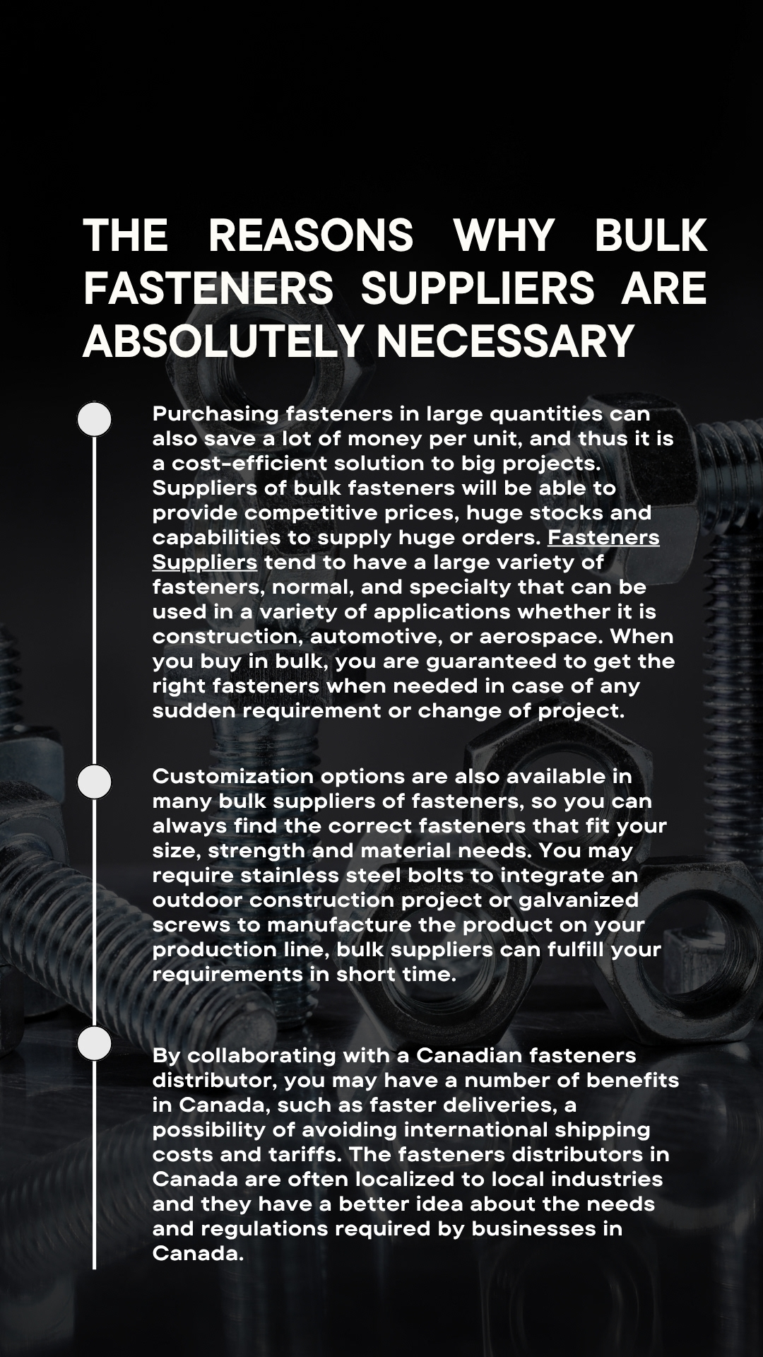 The Reasons Why Bulk Fasteners Suppliers Are Absolutely Necessary